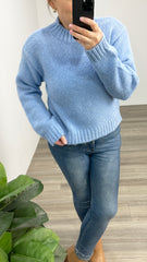 Minkpink Avery Fluffy Sweater Cornflower Blue
