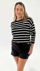 Betty Basics Bradford Knit Top Cream/Black