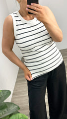 Foxwood Iris Stripe Tank White