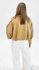 Knox Suede Bomber Jacket Beige