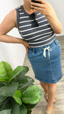 Foxwood Iris Stripe Tank Charcoal