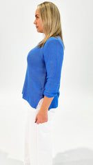Oscar V-Neck Knit Blue