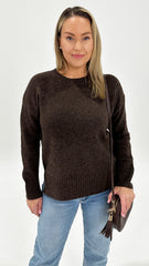 Annika Side Split Canyon Knit Chocolate
