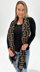 Delia Printed Scarf Black