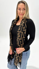 Delia Printed Scarf Black