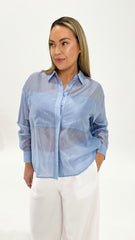 Sass Val Oversized Shirt Pale Blue