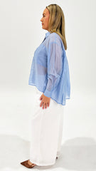 Sass Val Oversized Shirt Pale Blue