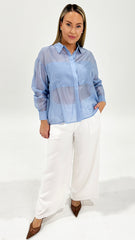 Sass Val Oversized Shirt Pale Blue