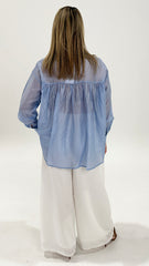 Sass Val Oversized Shirt Pale Blue