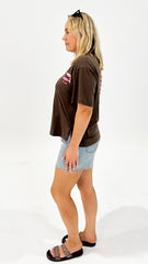 Betty Basics Relax Boxy Tee Pescado Print Brown