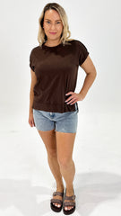 Betty Basics Shirley Short Sleeve Tee Chocolate