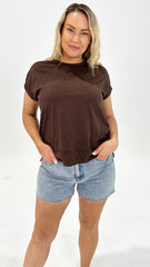 Betty Basics Shirley Short Sleeve Tee Chocolate