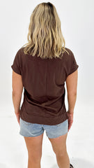 Betty Basics Shirley Short Sleeve Tee Chocolate