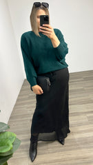 Bias Cut Skirt Black