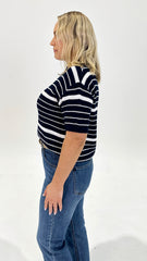 Betty Basics Dylan Knit Tee Navy/Wht Stripe
