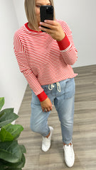 Betty Basics Cove Sweat Red Stripe