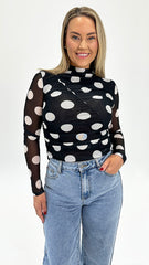 Sass Pammie Seamed Mesh Top