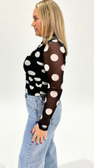 Sass Pammie Seamed Mesh Top