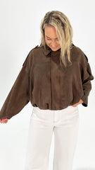 Knox Suede Bomber Jacket Chocolate