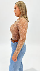 Sass Allegra Seamed Mesh Top