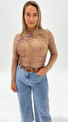 Sass Allegra Seamed Mesh Top