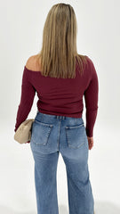 AAE Kylie Off Shoulder L/S Top Burgandy
