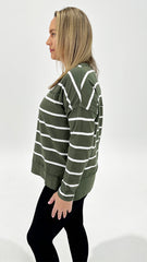 Foxwood Jayne Stripe Throw On Top Khaki