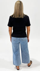 Foxwood Tied Tee Black