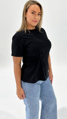 Foxwood Tied Tee Black