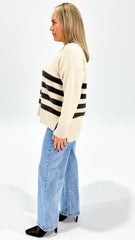 Stripe Manor Knit Choc/ Nat