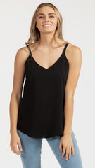 M019 Basemint Favourite V Neck Cami Black
