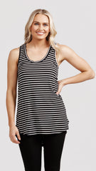 M005 Basemint Classic Long Tank Blk Stripe