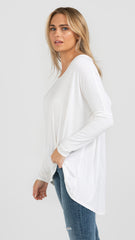 M008 Basemint Essential Long Sleeve Off White